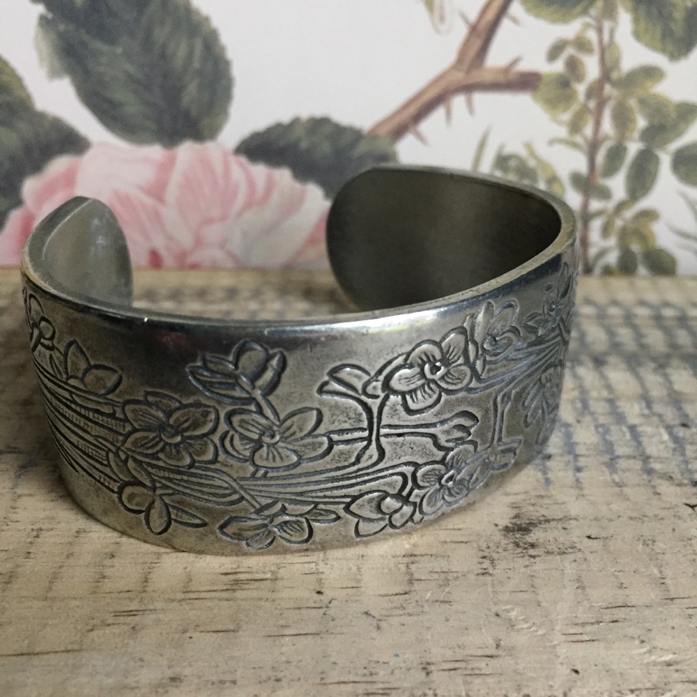 Salisbury pewter floral cuff bracelet December